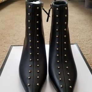Genuine leather studded beauties with kitten heel